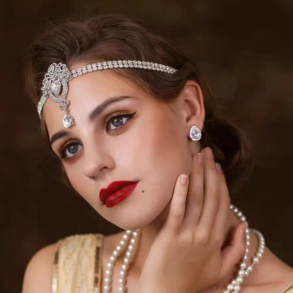 Vintage Style Wedding Hair Accessory Art Deco Crystal Rhinestone Headband